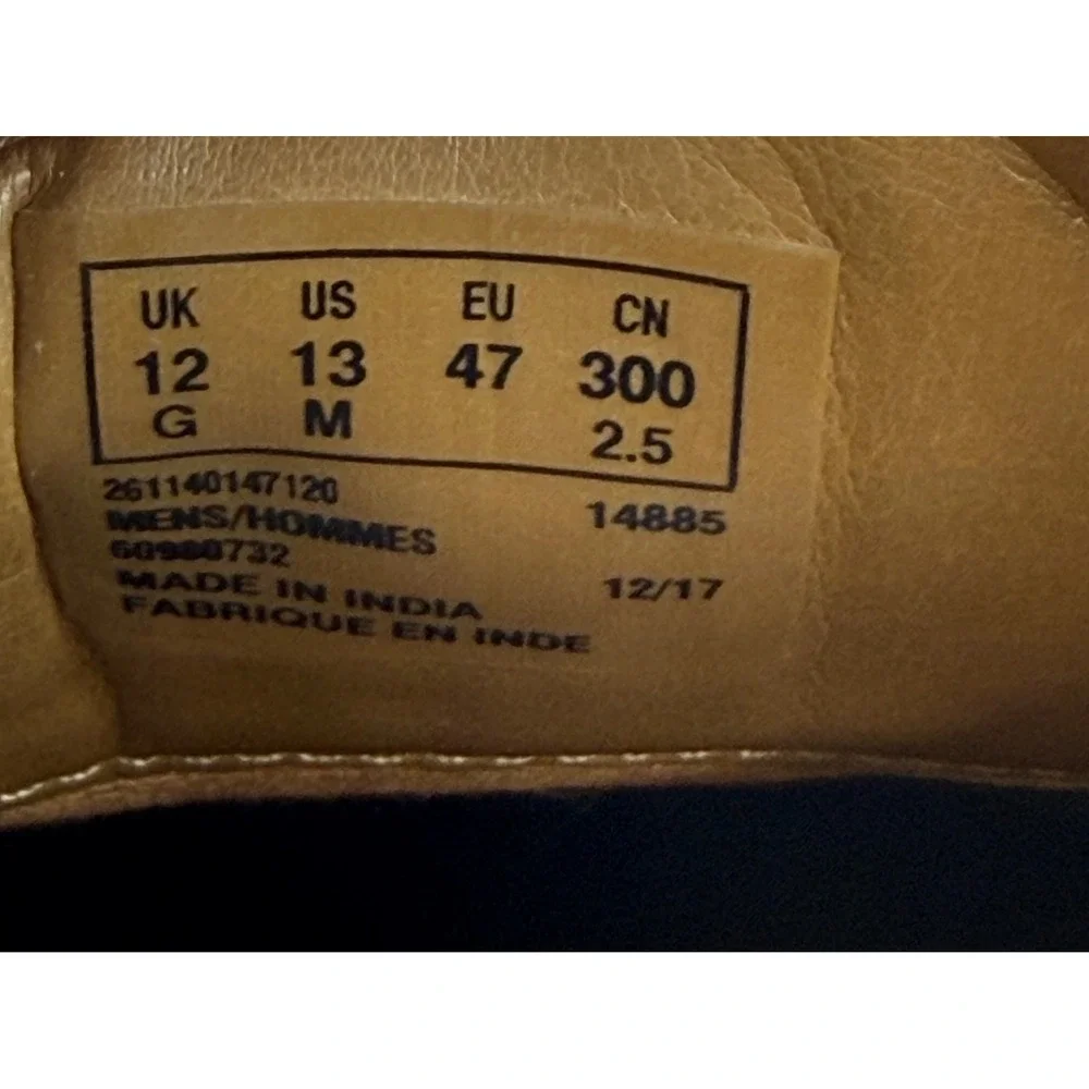 Clarks Collection Men Sz 13 Tan Leather Bicycle Toe Lace Up Oxford Shoes